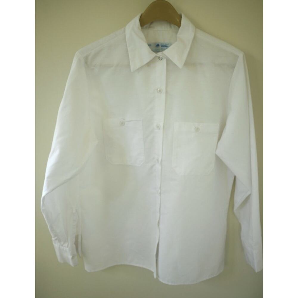 RED KAP White Poly/Cotton Sturdy Kitchen Restaurant Long Sleeve Over Shirt L-RG